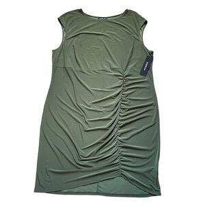 Bebe Olive Green Ruched Front Bodycon Dress Women’s Plus Size 2X